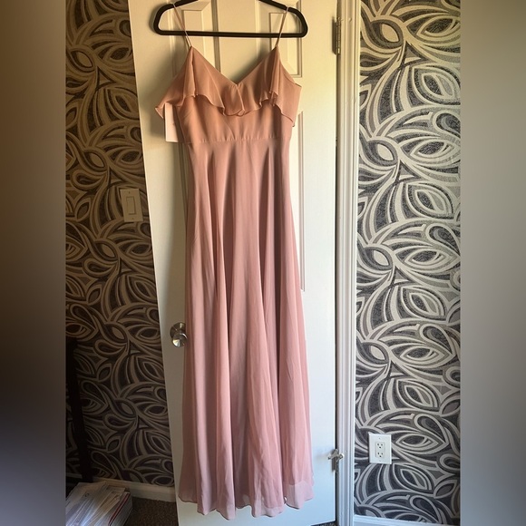 Jenny Yoo Pink Ruffled Tiered Gown - Picture 3 of 6